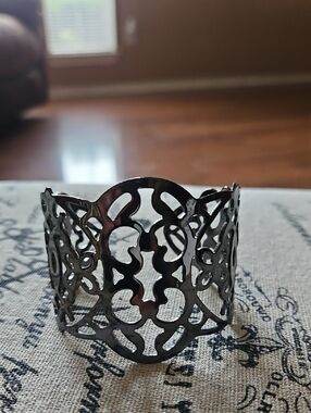 Lia Sophia Filigree Cutout Silver-Tone Cuff Bracelet